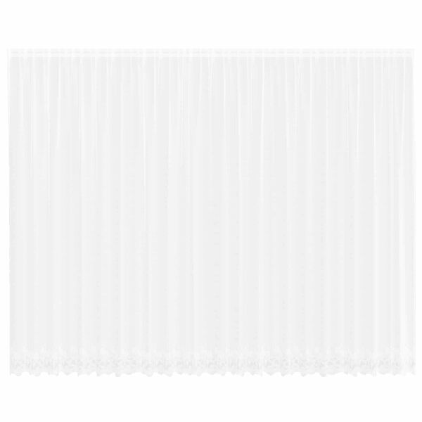 vidaXL Garnogard&iacute;na me&eth; gluggatj&ouml;ldum Hv&iacute;tt 280 x 600 cm P&oacute;l&yacute;ester