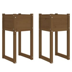 vidaXL gr&oacute;&eth;ursetningar 2 stk Honey Brown 40x40x81 cm Solid Wood Furu