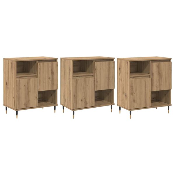 vidaXL Hli&eth;arbor&eth; 3 pcs handverkseik 180 x 35 x 70 cm Samsettur vi&eth;ur
