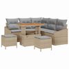 vidaXL Gar&eth;s&oacute;fa sett me&eth; p&uacute;&eth;i 8 pcs Drapplita&eth;ur Poly rattan