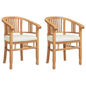 vidaXL St&oacute;ll me&eth; p&uacute;&eth;i 2 pcs Br&uacute;nn 63 x 58 x 89 cm Solid teak vi&eth;ur