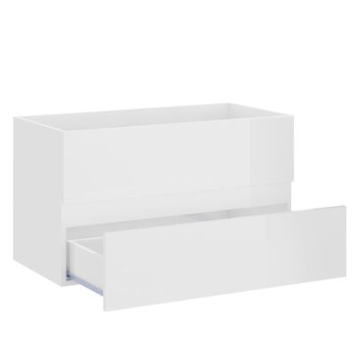 804752 vidaXL Sink Cabinet High Gloss White 80x38,5x45 cm Chipboard