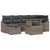 vidaXL Gar&eth;s&oacute;fa sett me&eth; p&uacute;&eth;i me&eth; geymslu 7 pcs Gr&aacute;r Poly rattan