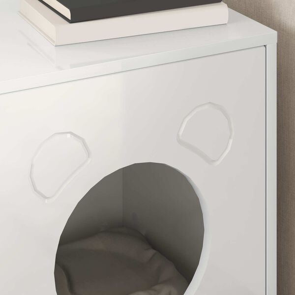 vidaXL Katta h&uacute;s Glansandi Hv&iacute;tur 42,5 x 40 x 53 cm Samsettur vi&eth;ur