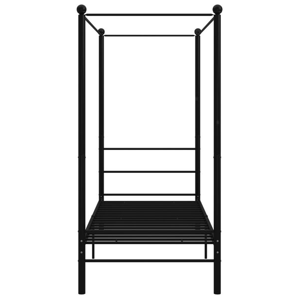 vidaXL Rúmgrind fyrir Himnasæng Svartur Málmur 90x200 cm