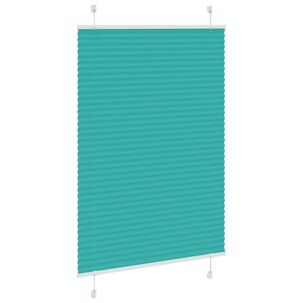 vidaXL Pleated Blind Petrol Green 100x150 cm Efni Breidd 99,4 cm