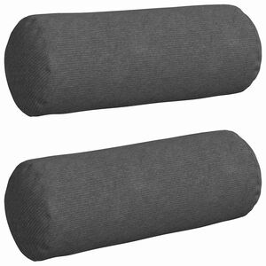 vidaXL Bolster P&uacute;&eth;ar 2 pcs D&ouml;kk gr&aacute; &Oslash; 25 x 70 cm Korduroy efni