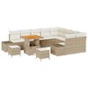 vidaXL Gar&eth;s&oacute;fa sett me&eth; p&uacute;&eth;i 12 pcs Drapplita&eth;ur p&oacute;l&yacute;rattan