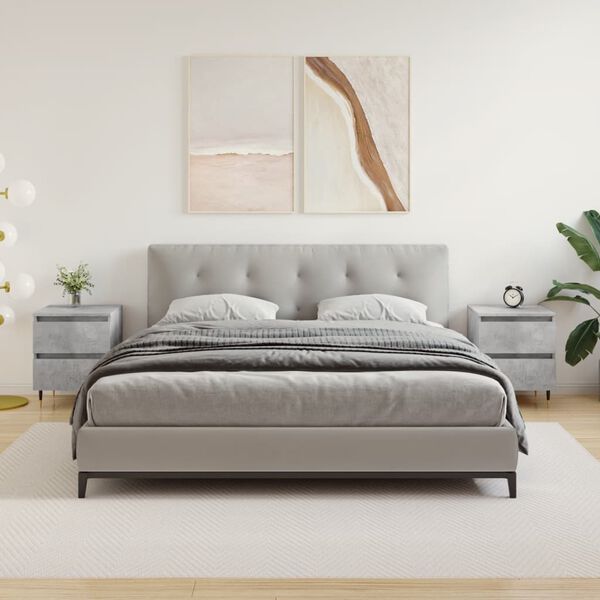 vidaXL N&aacute;ttbor&eth; 2 stk. Steypugr&aacute; 40x35x50 cm Samsettur Vi&eth;ur