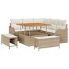 vidaXL Gar&eth;s&oacute;fa sett me&eth; p&uacute;&eth;i 8 pcs Drapplita&eth;ur p&oacute;l&yacute;rattan