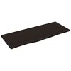 vidaXL Vegghilla D&ouml;kkbr&uacute;n 100x40x2 cm Me&eth;h&ouml;ndlu&eth; Gegnheil Eik