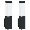 vidaXL Utandyra veggl&yacute;sing 2 pcs Svartur 10.5 x 6 x 33 cm