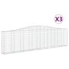 vidaXL Bogadregnir Grj&oacute;tkassar 3 stk. 400x30x100/120 cm Sinkh&uacute;&eth;a&eth; J&aacute;rn
