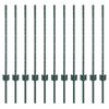 vidaXL Gir&eth;ingarp&oacute;stur 11 pcs Gr&aelig;nn 120 cm St&aacute;l