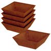 vidaXL Gar&eth;pl&ouml;ntukassi 5 pcs Rusty 50 x 50 x 15 cm Ve&eth;ra&eth; st&aacute;l