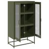 vidaXL Highboard Olive Green 68x39x123 cm Stál