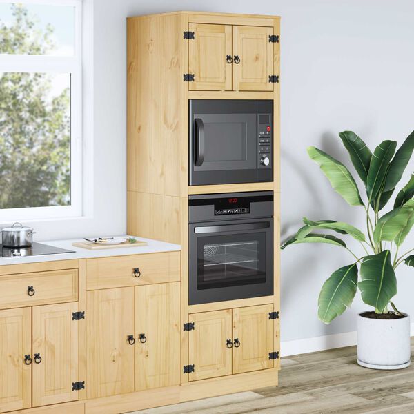 vidaXL Cabinet SKI Hunangsbjartur 66 x 58 x 207 cm Solid furuhikk