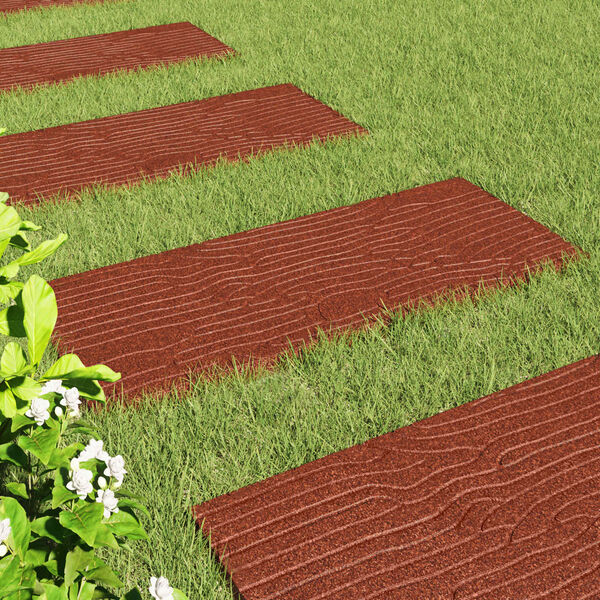 vidaXL Stepping Steinn 6 pcs Rau&eth;ur 60,5 x 25 x 2 cm G&uacute;mm&iacute;