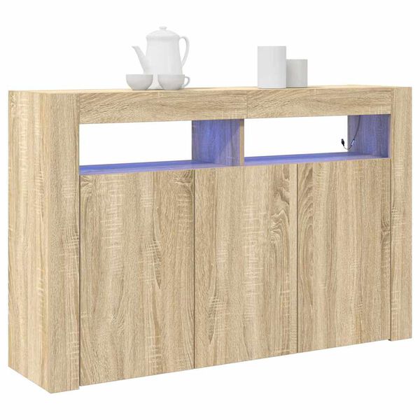 vidaXL Vi&eth;beinteyfla Sonoma Eik 116 x 30 x 75 cm Samsettur vi&eth;ur