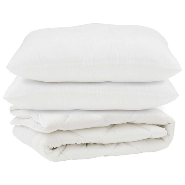 vidaXL S&aelig;ng me&eth; kodda 3 pcs Hv&iacute;tt M&iacute;kr&oacute;f&iacute;ber