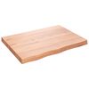 vidaXL Ba&eth;herbergisbor&eth;plata Lj&oacute;sbr&uacute;n 80x60x(2-6)cm Me&eth;h&ouml;ndla&eth;ur Vi&eth;ur