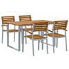 vidaXL Gar&eth;ur bor&eth;sett 5 pcs Gr&aacute;r Hrein akas&iacute;utr&eacute;