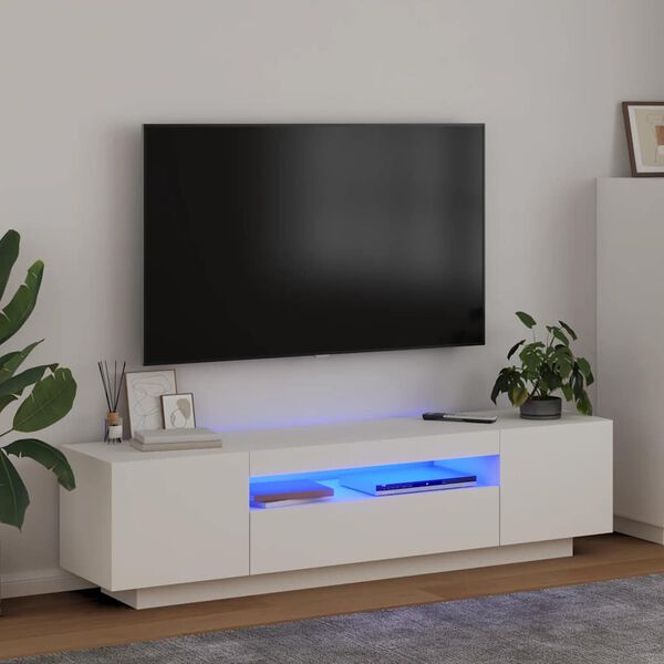 vidaXL Sj&oacute;nvarpssk&aacute;pur me&eth; LED Lj&oacute;sum Hv&iacute;tur 160x35x40 cm