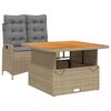 vidaXL 2 Parta Gar&eth;bor&eth;stofusett me&eth; Sessum Drappa&eth; P&oacute;l&yacute;rattan
