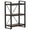 vidaXL Sk&aacute;pur 3 Hillur Svartur 60x30x80 cm Gegnheill Mang&oacute;vi&eth;ur