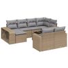 vidaXL 11 Hluta Gar&eth;s&oacute;fasett me&eth; Sessum Drapplita&eth; P&oacute;l&yacute;rattan