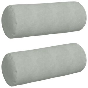 vidaXL Bolster P&uacute;&eth;ar 2 pcs Lj&oacute;sgr&aacute;r &Oslash; 25 x 70 cm Korduroy efni