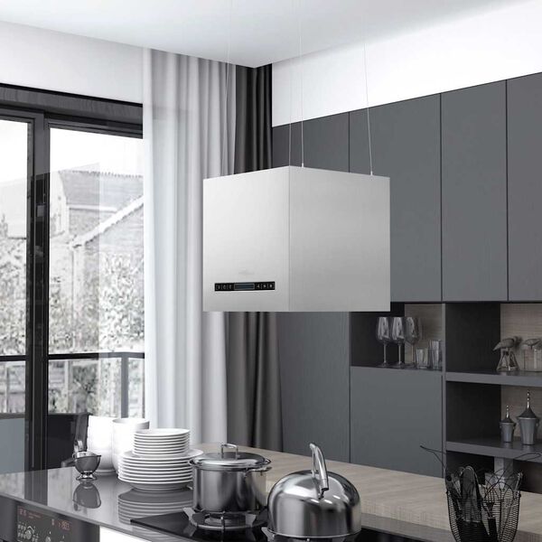 vidaXL Fríhangandi Eyjuháfur Snertiskynjari LCD 37 cm Ryðfrítt Stál