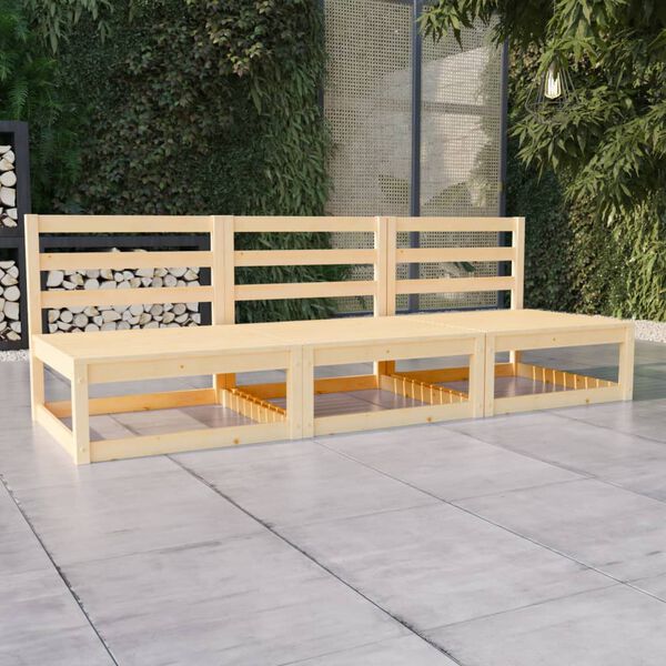 vidaXL 3 S&aelig;ta Gar&eth;s&oacute;fi Gegnheil Fura