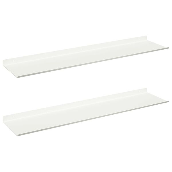 vidaXL Flj&oacute;tandi skrifbor&eth; Vegghengt 2 pcs Hv&iacute;t 80 x 18 x 2,5 cm St&aacute;l