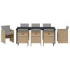 vidaXL Gar&eth;ur bor&eth;sett me&eth; p&uacute;&eth;i 9 pcs Drapplita&eth;ur p&oacute;l&yacute;rattan
