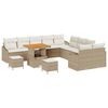 vidaXL Gar&eth;s&oacute;fa sett me&eth; p&uacute;&eth;i 13 pcs Drapplita&eth;ur Poly rattan