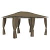 vidaXL Gar&eth;tjald me&eth; Hli&eth;um 4x3m M&oacute;gr&aacute;tt 180 g/m&sup2;