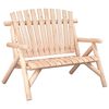 vidaXL 2 S&aelig;a Gar&eth;bekkur Hv&iacute;tur 119x85x98 cm Gegnheilt Vi&eth;argreni