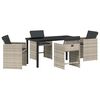 vidaXL Gar&eth;ur bor&eth;sett 5 pcs Lj&oacute;sgr&aacute;r p&oacute;l&yacute;rattan