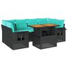 vidaXL 7 Hluta Gar&eth;s&oacute;fasett me&eth; Sessum Svart P&oacute;l&yacute;rattan