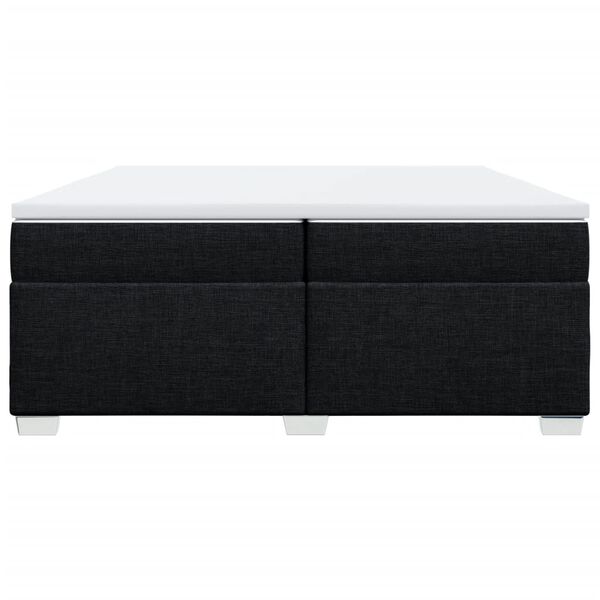 vidaXL H&oacute;lfa&eth; Springr&uacute;m me&eth; D&yacute;nu Svart 200x200 cm Efni