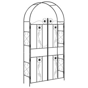 vidaXL Gar&eth;bogi Einlita Svartur 115 x 37 x 226 cm