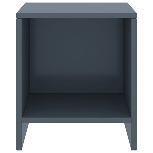 vidaXL Náttborð 2 stk. Ljósgrá 35x30x40 cm Gegnheil Fura