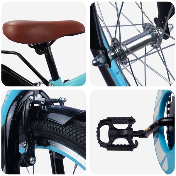 vidaXL Barnahj&oacute;l 18 Tommur fyrir 5-7 &aacute;ra Lj&oacute;sbl&aacute;r