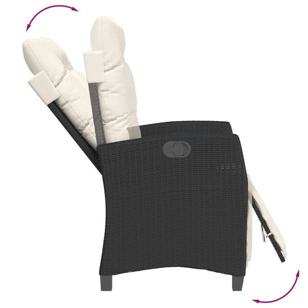 vidaXL 7 Hluta Gar&eth;bor&eth;stofusett me&eth; Sessum Svart P&oacute;l&yacute;rattan