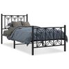 vidaXL R&uacute;mgrind &uacute;r M&aacute;lmi me&eth; H&ouml;fu&eth;gafli & F&oacute;tagafli Sv&ouml;rt 90x200 cm