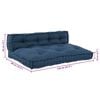 vidaXL Pallur s&oacute;fa p&uacute;&eth;i 2 pcs Indigo 120 x 80 x 38 cm Efni
