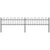 vidaXL Garðgirðing með stálgrind 359x60 cm svört