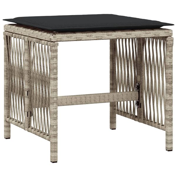 vidaXL 9 Parta Gar&eth;h&uacute;sgagnasett me&eth; Sessum Lj&oacute;sgr&aacute;tt P&oacute;l&yacute;rattan