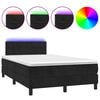 vidaXL H&oacute;lfa&eth; Springr&uacute;m me&eth; D&yacute;nu&LED Svart 120x190 cm Flauel